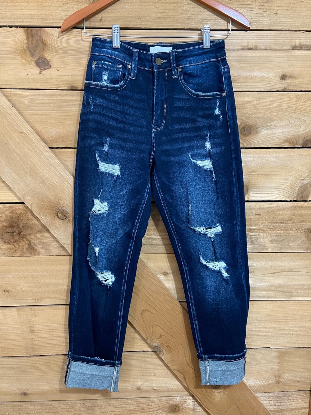 Petra 153 Dark Blue Distressed Skinny Jeans